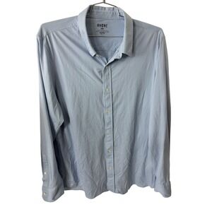 RHONE Mens XXL‎ Blue White Gingham Button Shirt Long Sleeve Up Performance